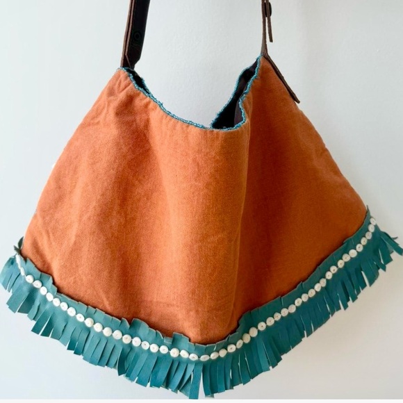 Jamin Puech Boho Shoulder Bag in Orange and Blue Beaded & Embroidered - Picture 4 of 7